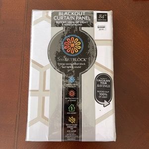 SmartBLock Blackout Curtain Panel 84"‎ NWT